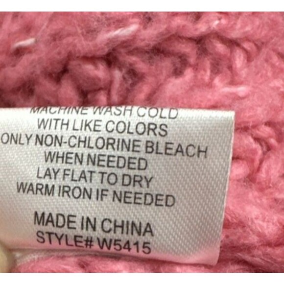 Slate And Willow Pink Open Knit Sweater Cardigan Crochet Button Womens Medium - Picture 7 of 10